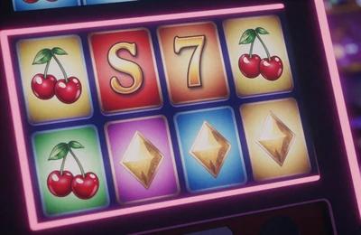Bunte Spielautomaten-Walzen mit goldenen Symbolen bei Dragonia Casino