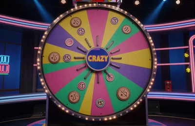 Crazy Time Gl&uuml;cksrad Game Show mit bunten Bonussegmenten