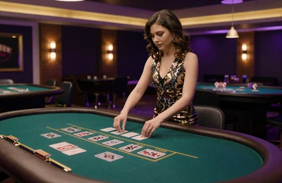 Live Casino Tisch mit professionellem Dealer in elegantem Ambiente