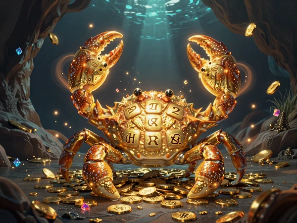 Bonus Crab Feature von Dragonia Casino mit goldenem Krabben-Charakter und Belohnungen